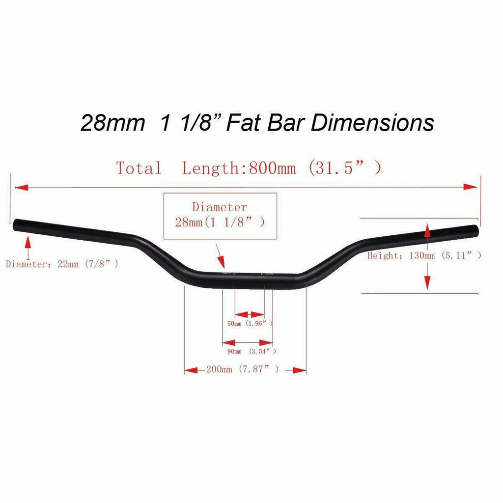 Fat Bar Handlebar for Motorcycle (1 1/8", 28mm, 22mm)