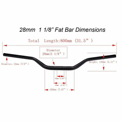 Fat Bar Handlebar for Motorcycle (1 1/8", 28mm, 22mm)