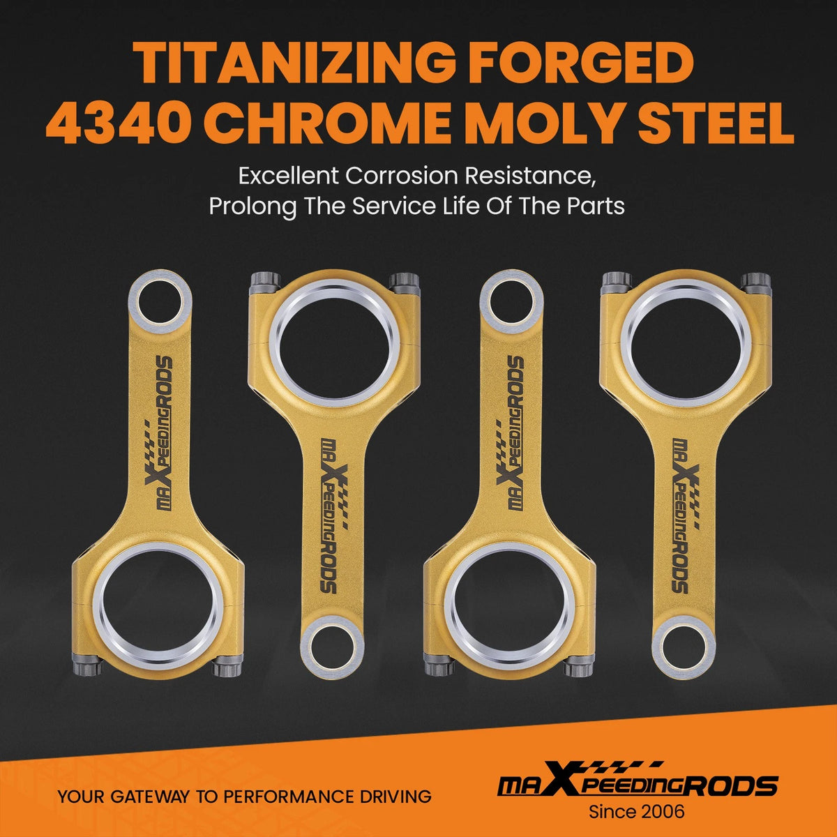 Titanized H-Beam Connecting Rods for Suzuki Cultus/Swift AA33S/AA34S (1989–1998)
