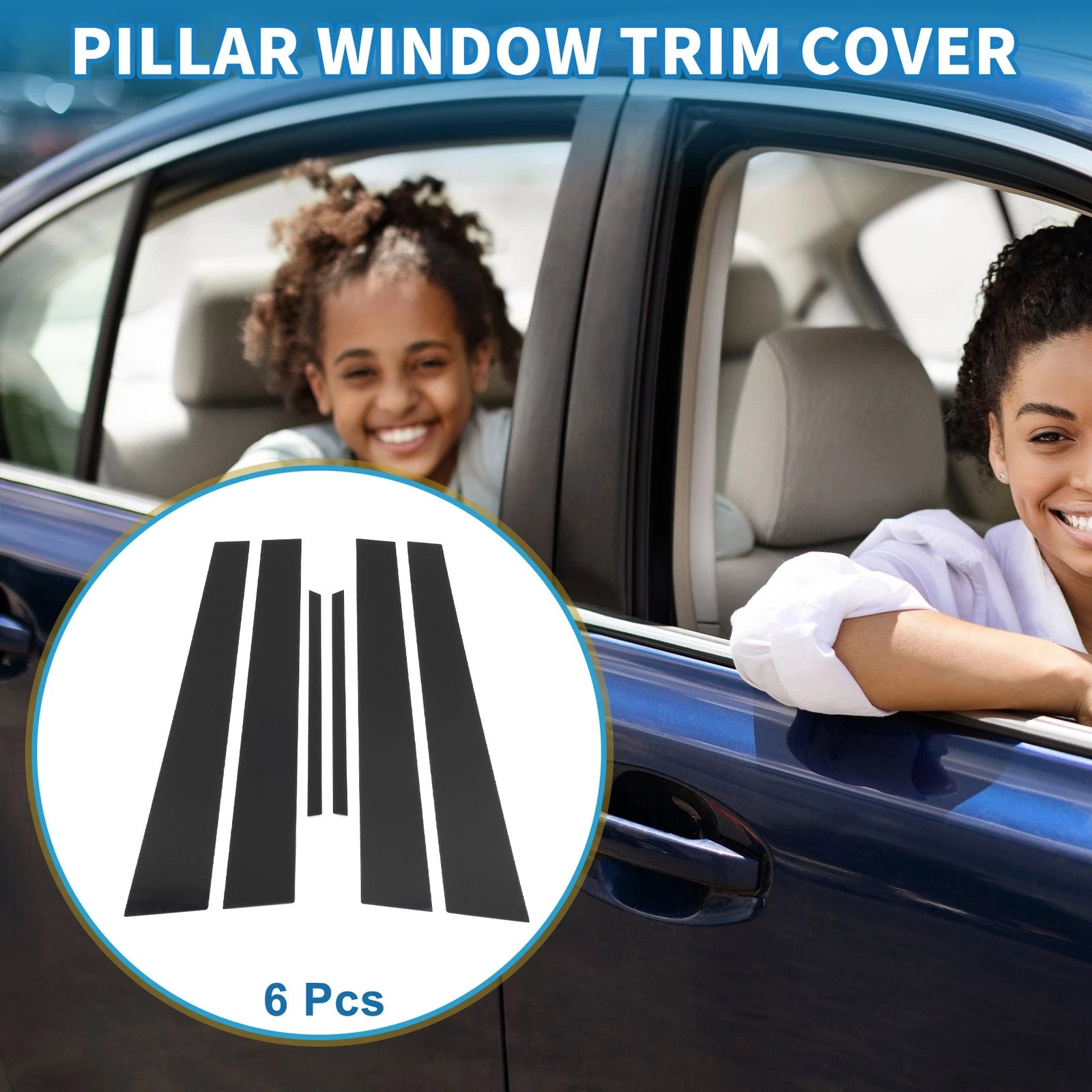 Door Pillar Window Trim Kit for Lexus ES Black (2002–2006)