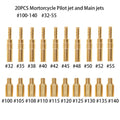 10x Carburetor Main Jets 100-140 & 10x Slow Pilot Jets 32-55 for OKO KOSO PE PWK (N/A)