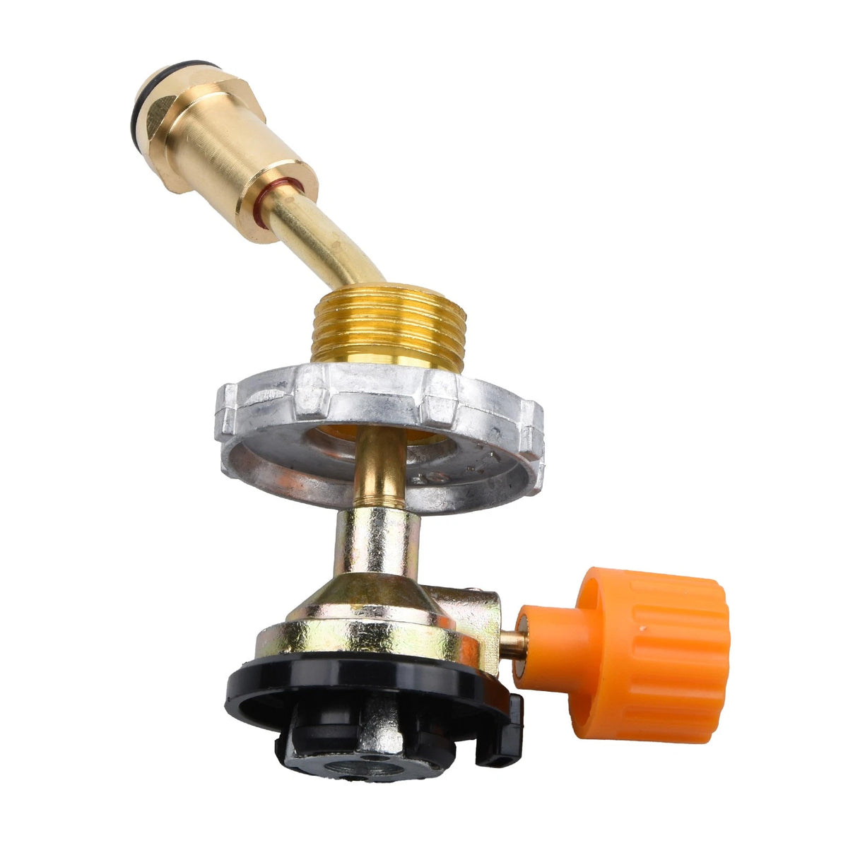 Propane Gas Tank Refill Adapter Valve with Gauge for Camping