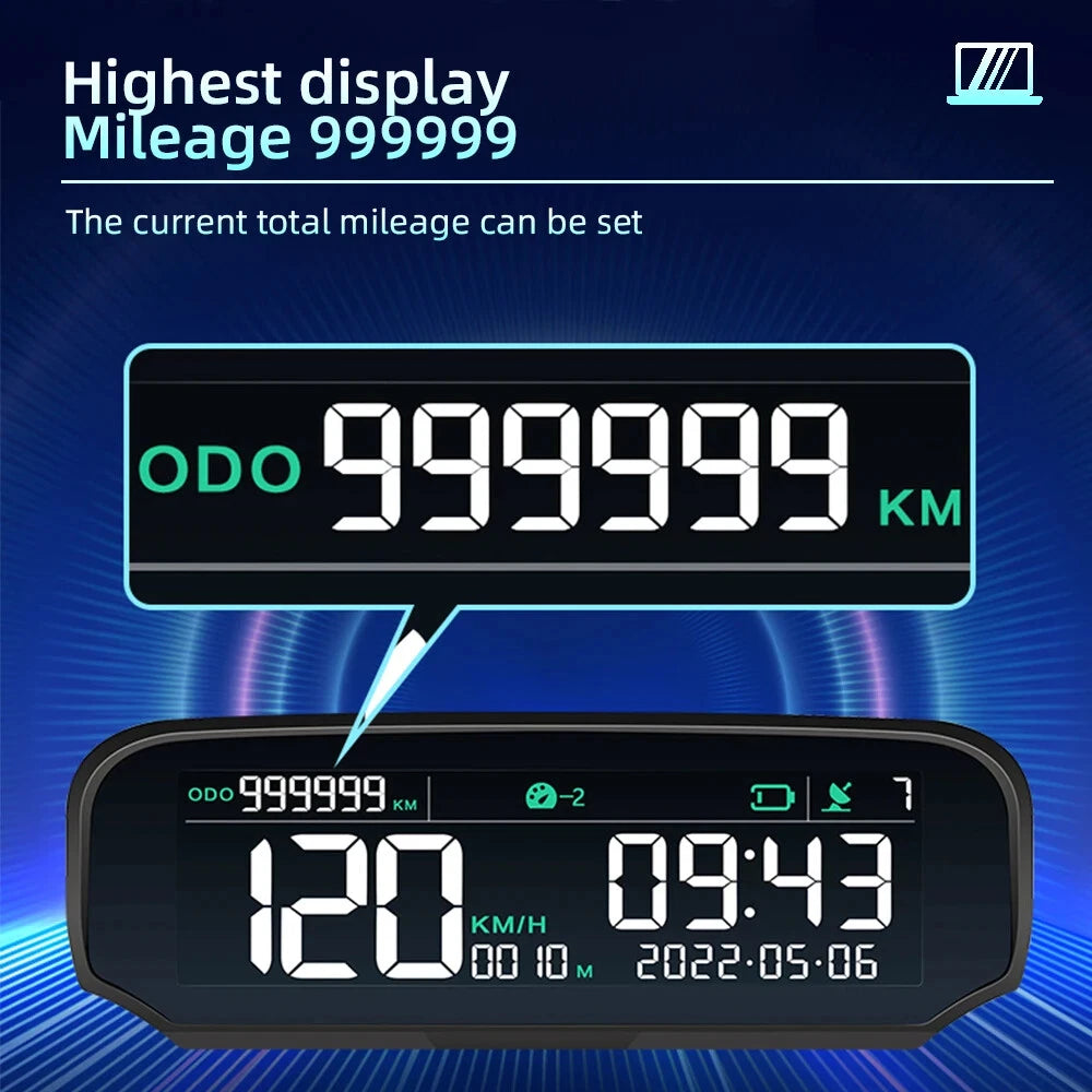 Solar HUD GPS Head Up Display for Universal Vehicles (2010–2023)