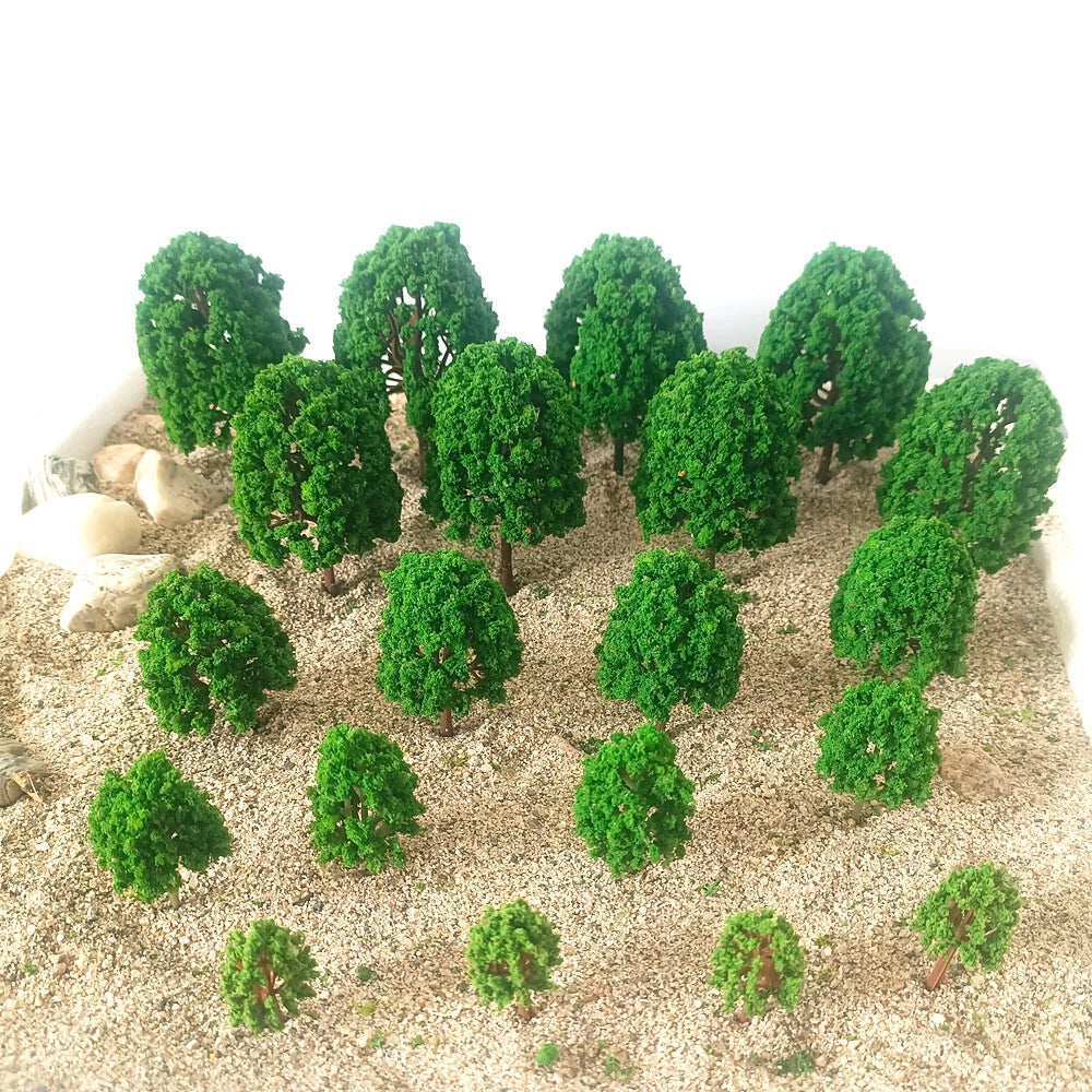 20pcs Mixed Size Trees for Model Train Railroad Scenery (Scale DIY)