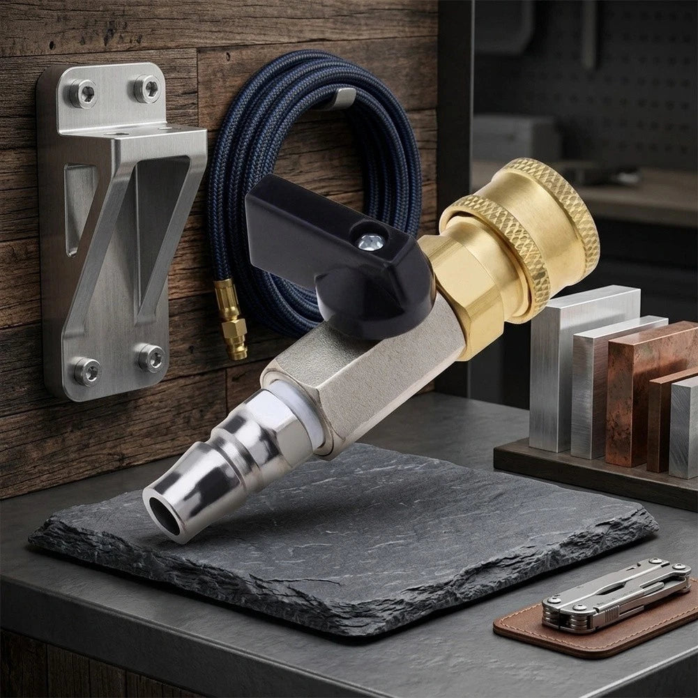 Brass Quick Coupler G1/4 with Ball Valve for Air Line Connections