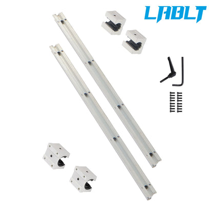 2X SBR12-500mm Linear Shaft Rail with 4X SBR12UU Bearings for LABLT