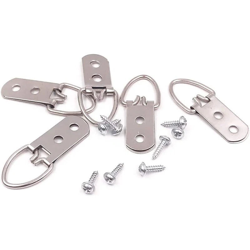 100pcs Iron Metal Two Hole D Ring Hangers with Anti Rust Electroplating
