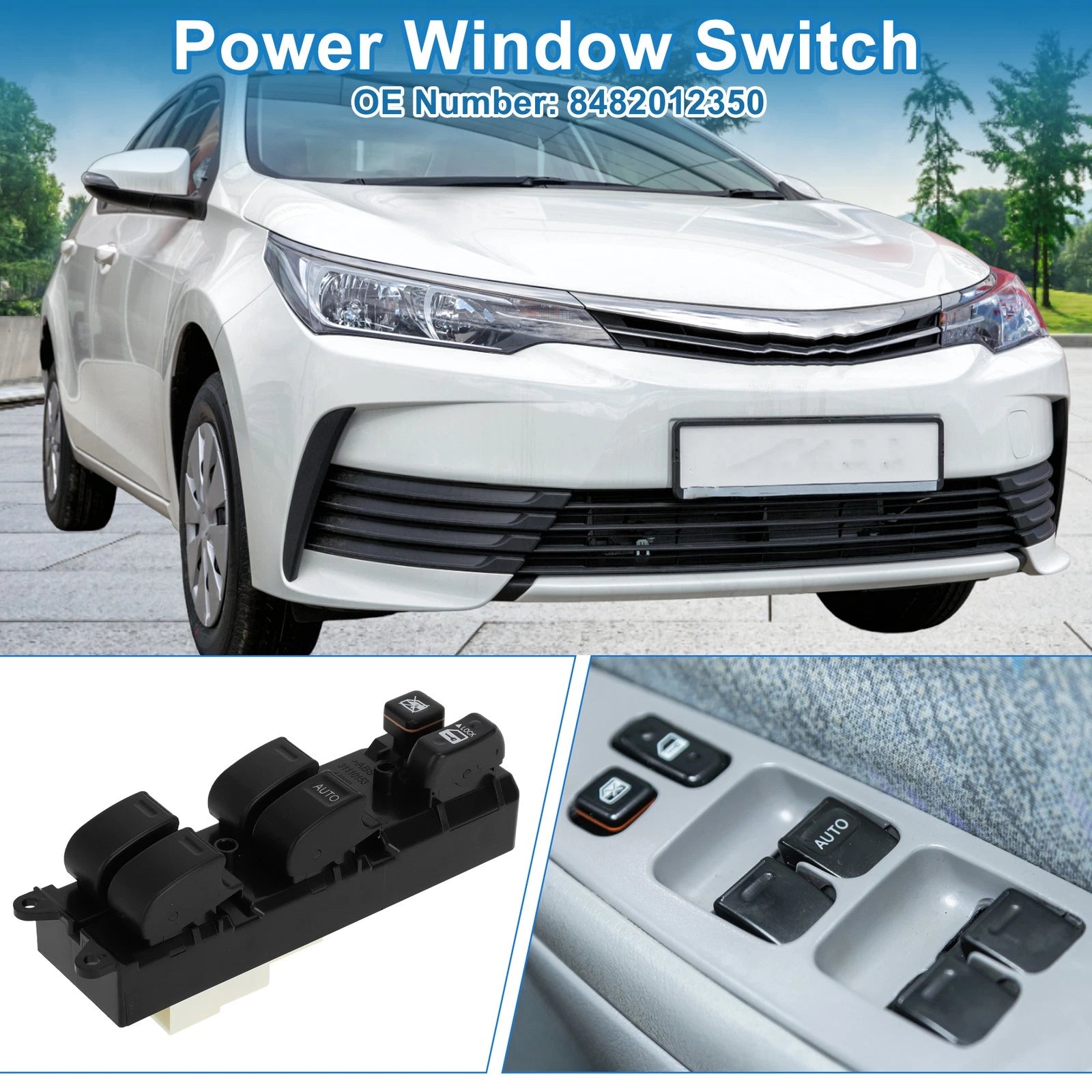 Front Right Power Window Switch for Toyota Corolla (1997–2004)