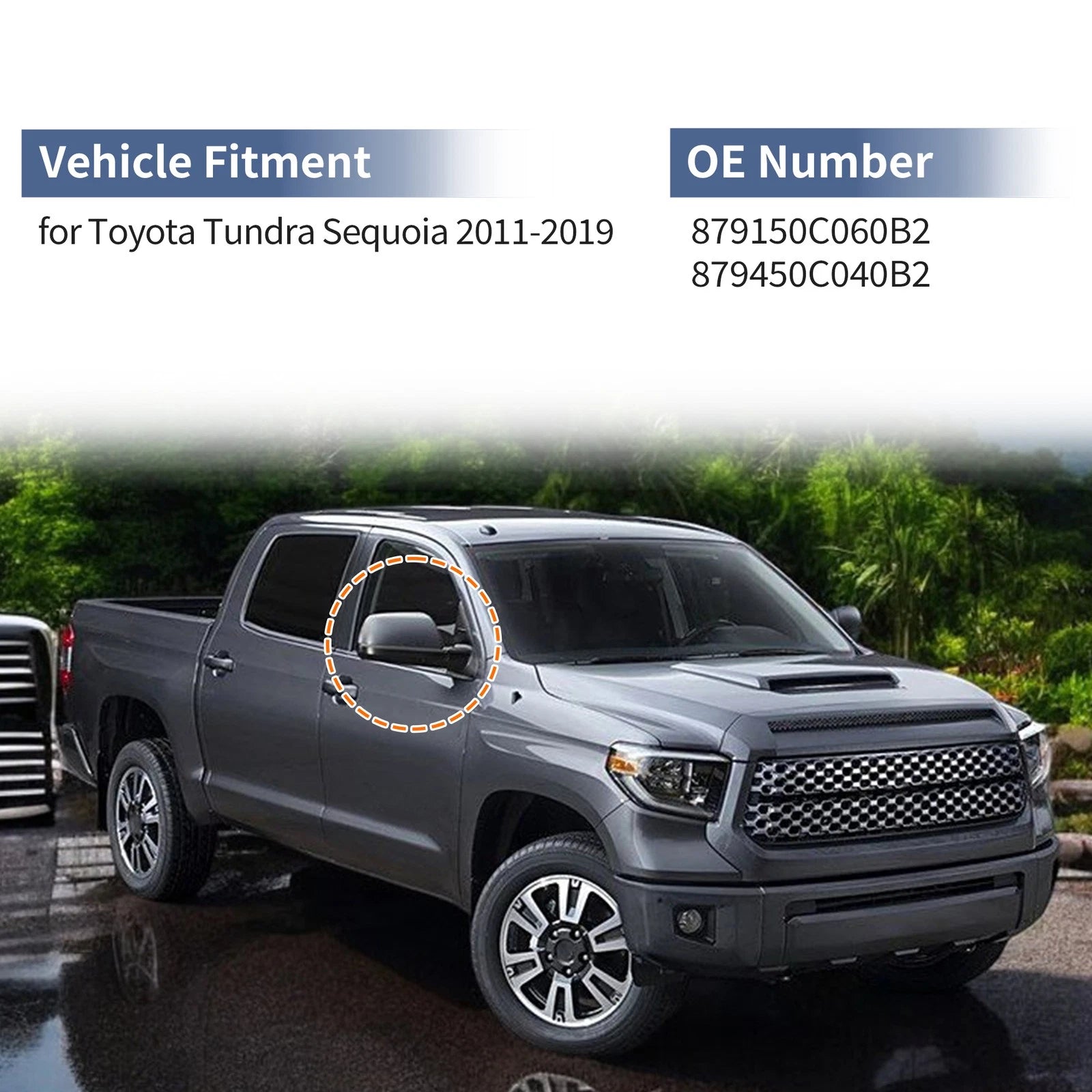 Left Right Mirror Cover Cap Replacement for Toyota Tundra Sequoia (2007–2022)