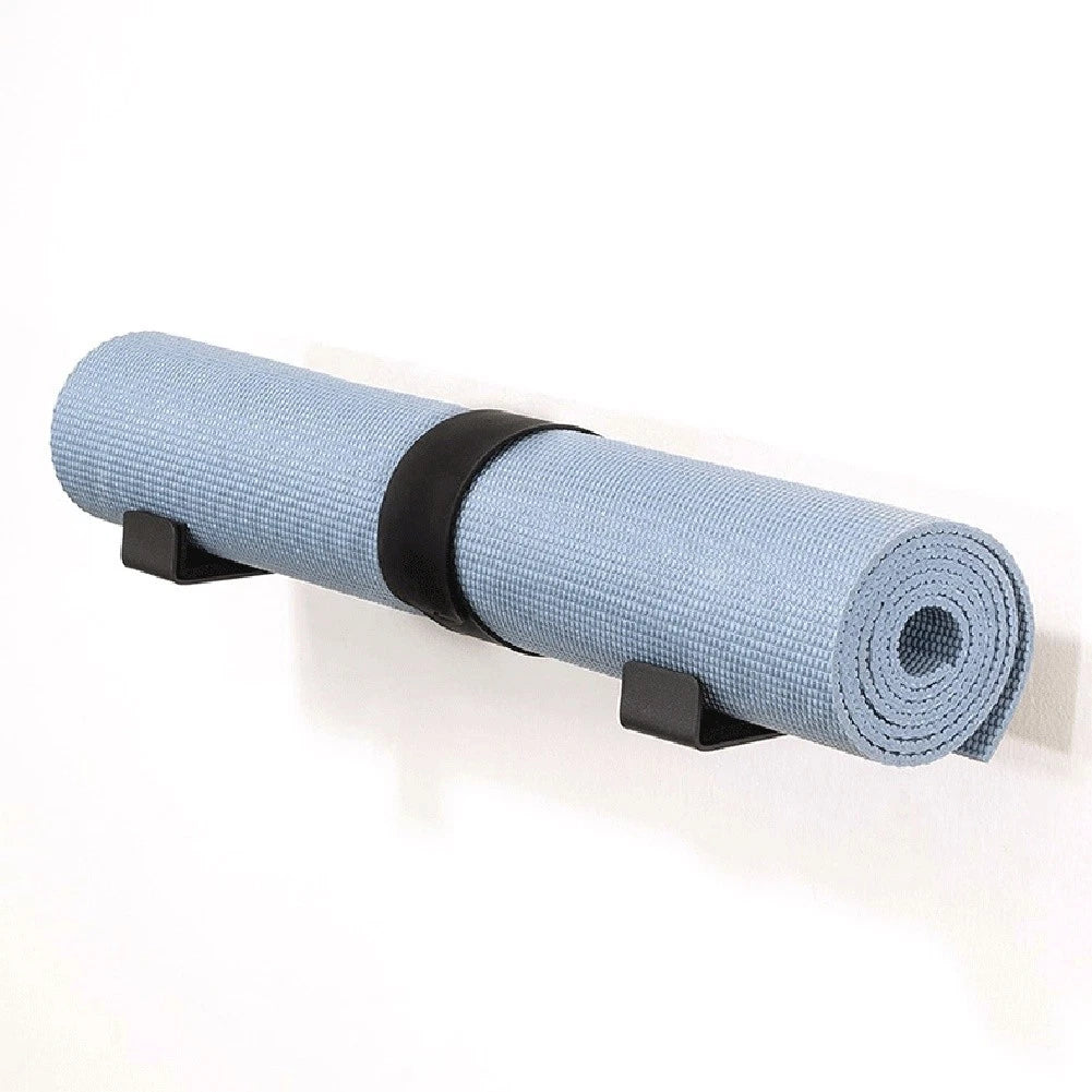 2X Space Saving Aluminum Wall Mounted Yoga Mat Rack with Felt Pads