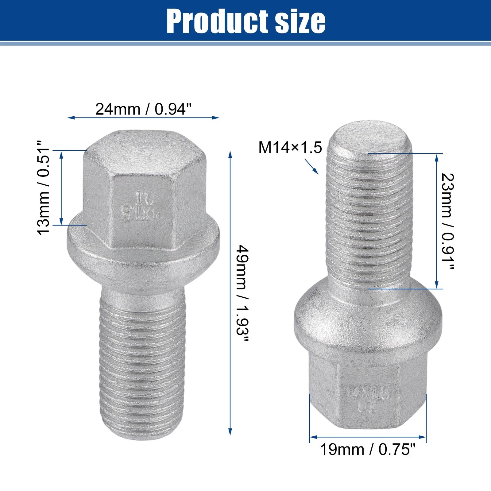 Wheel Lug Bolt Nut Set Replacement for Mercedes-Benz C250 W204 (2008–2014)