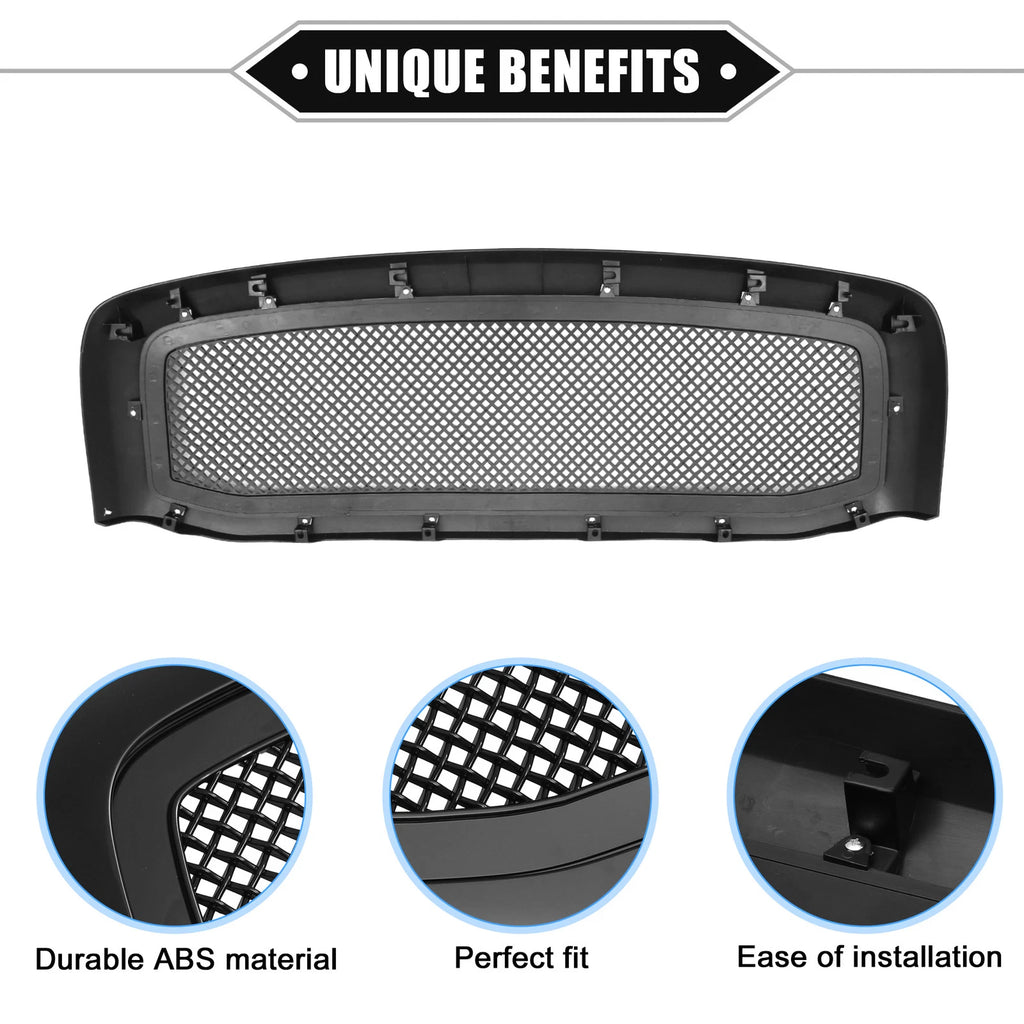 Front Grille Assembly for Dodge Ram 3500 (2006–2009) Gloss Black