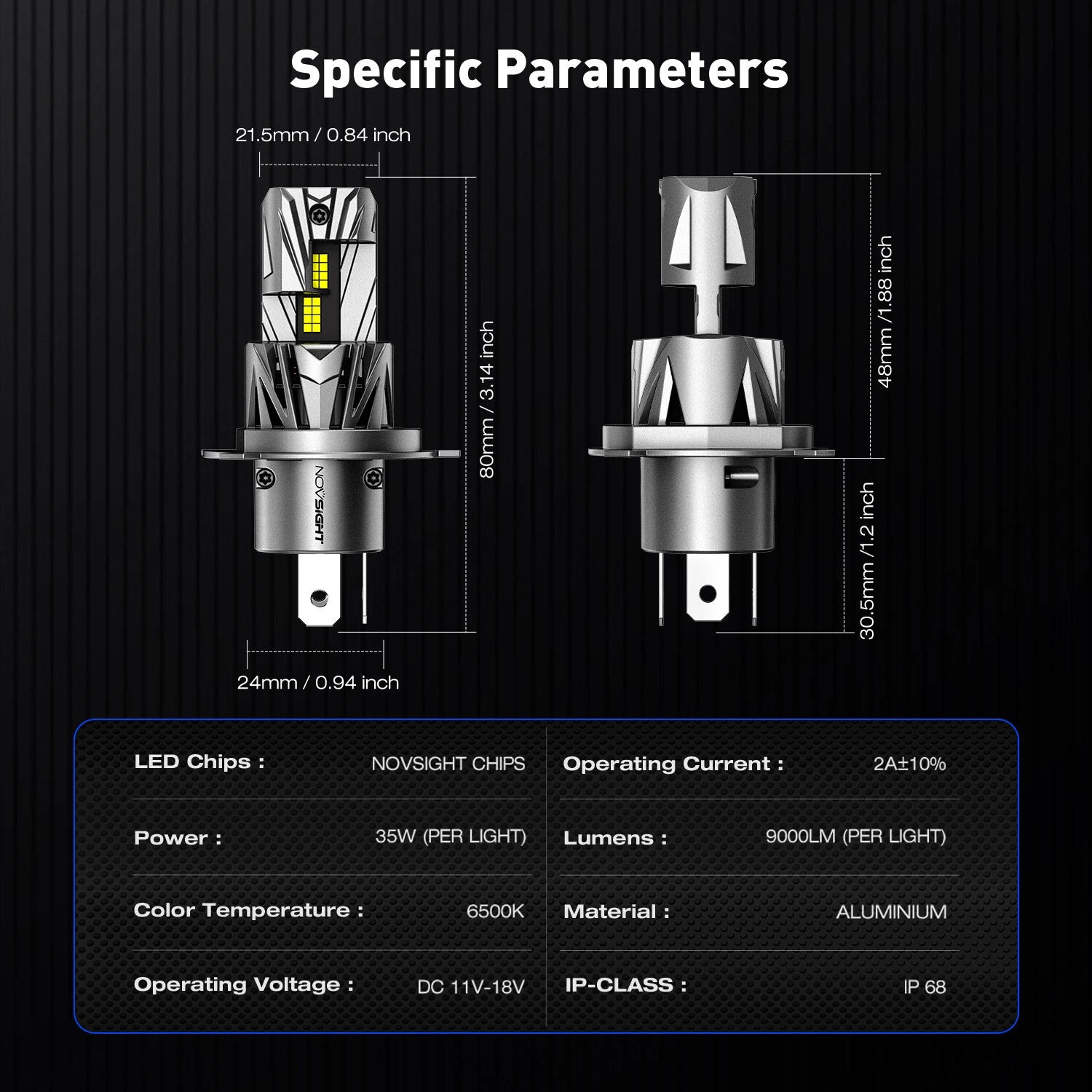H4 LED Headlight Bulbs Kit for
