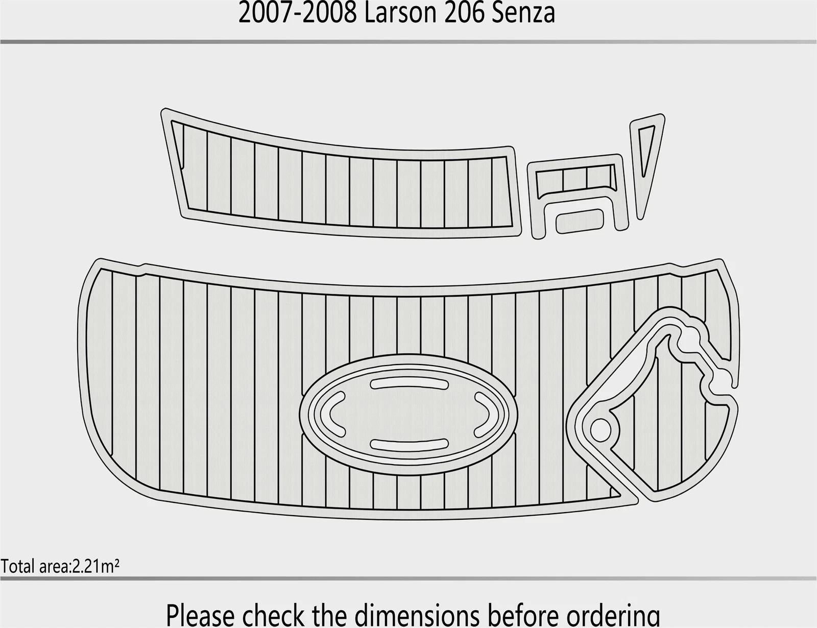 EVA Foam Pads for Larson 206 Senza (2008) Cockpit Swim Platform Mat