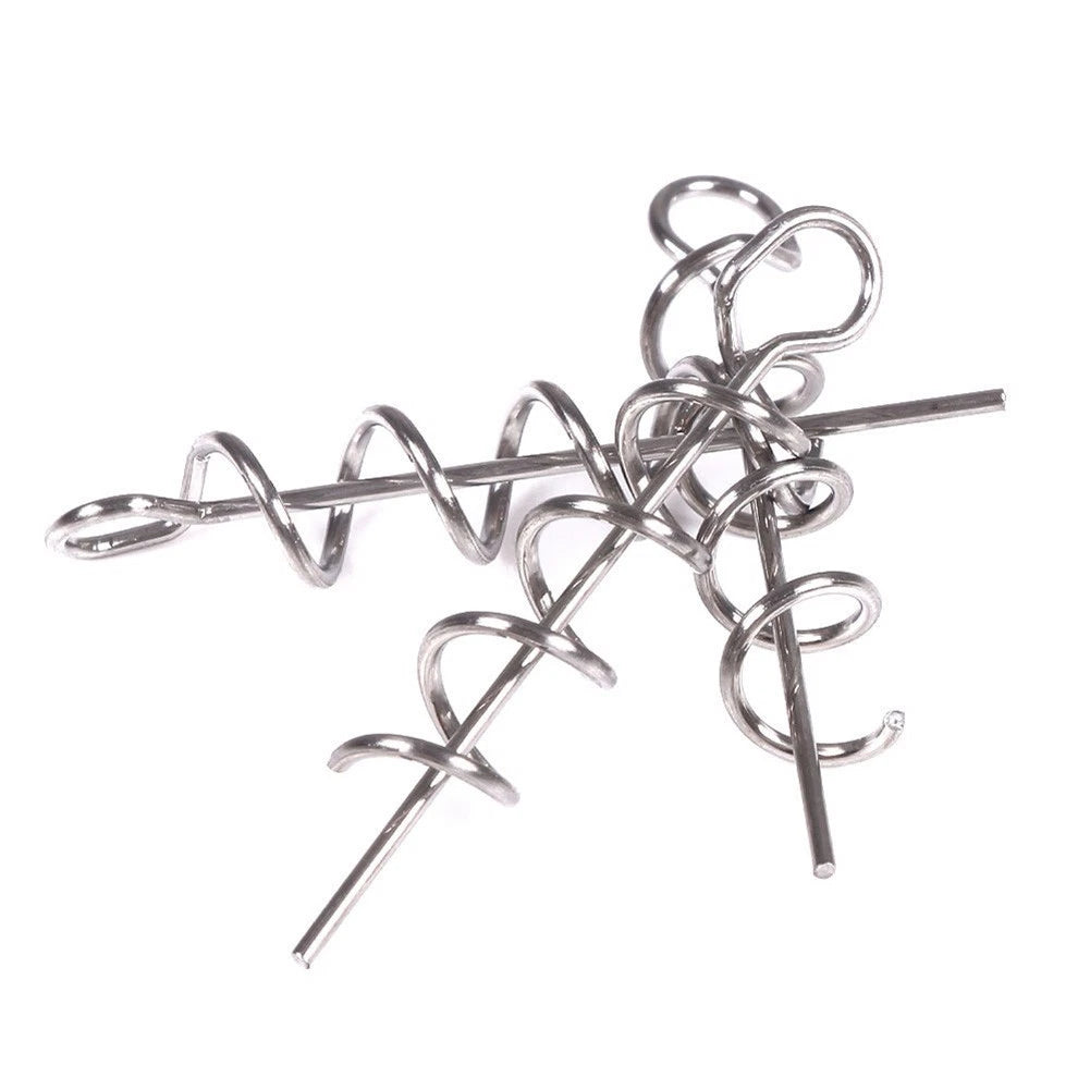 50pcs Spring Lock Crank Fishing Hook Centering for Soft Lure