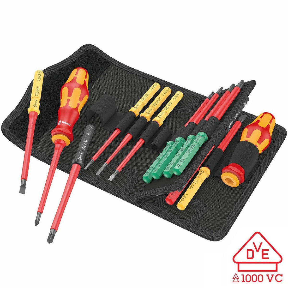 17-Piece Wera VDE Insulated Extra Slim Blade-Holding Screwdriver Set