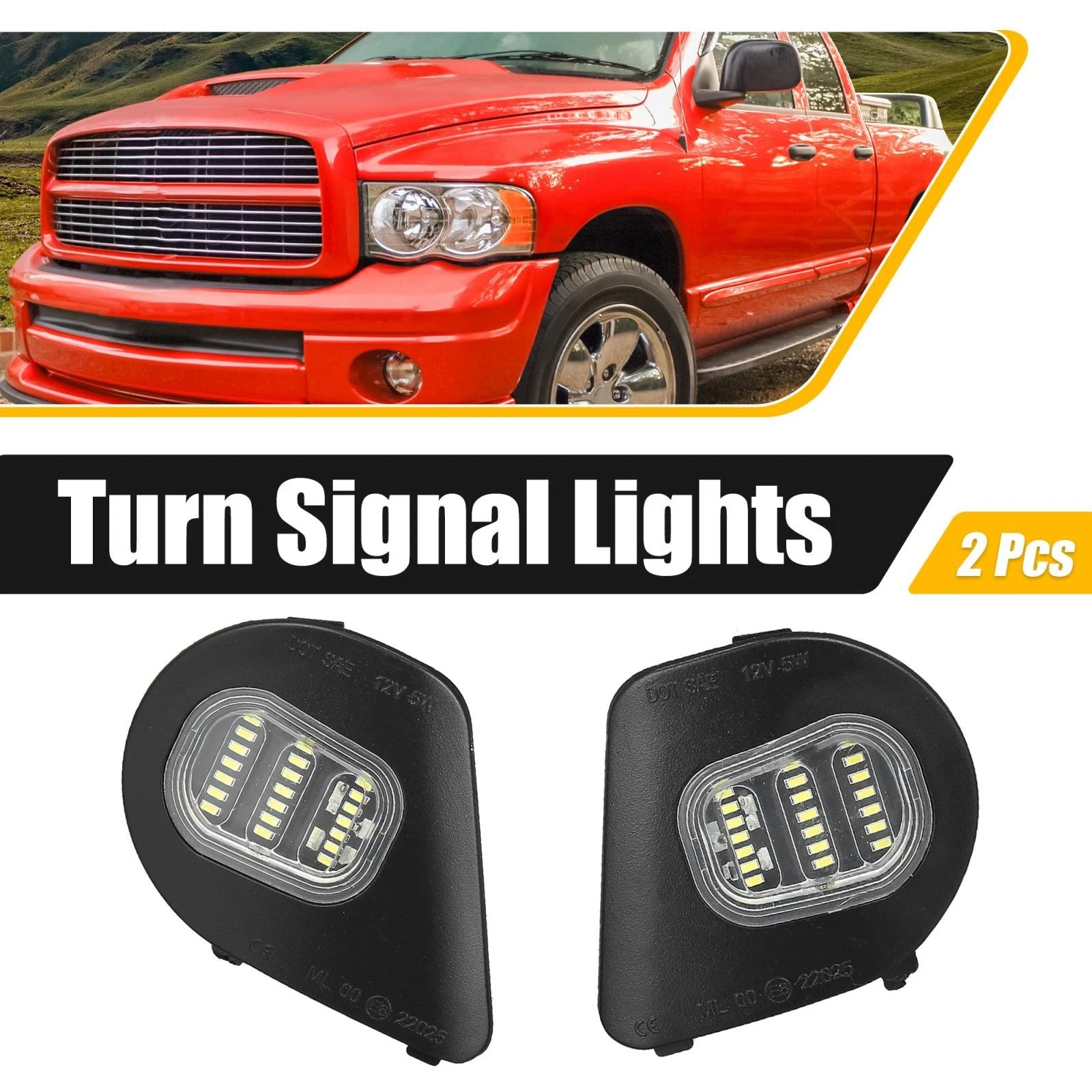 Turn Signal Light Front Left Replacement for Dodge 1500 2500 3500 (2013–2018)
