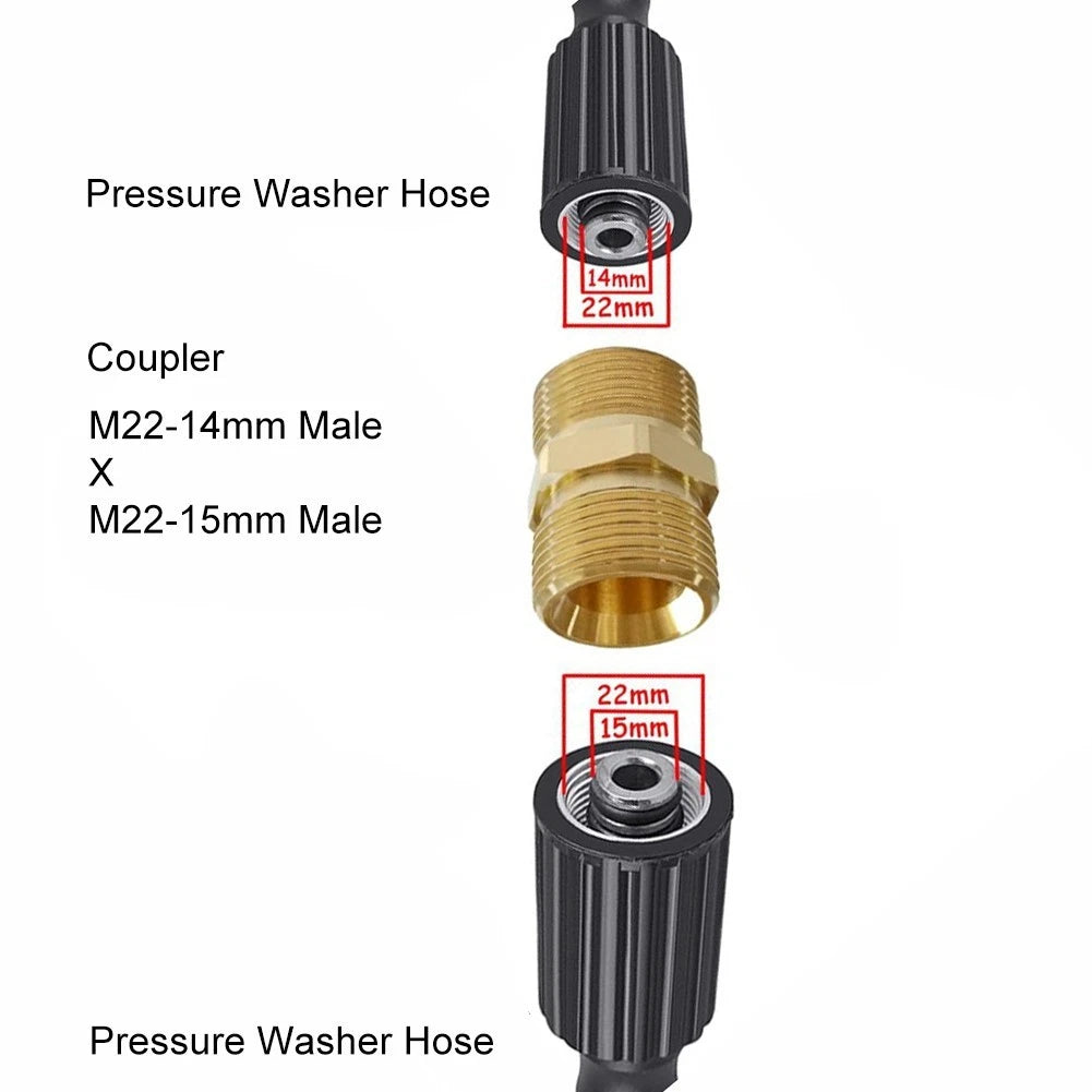 Brass Coupler for M22 to 1/4 Inch Hose (Compatible with High-Pressure)