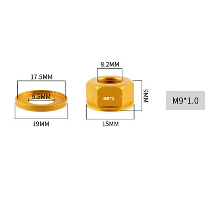 2X Bike Hub Nuts M9x1 for Fixed Gear Folding Bikes (Aluminum Alloy)