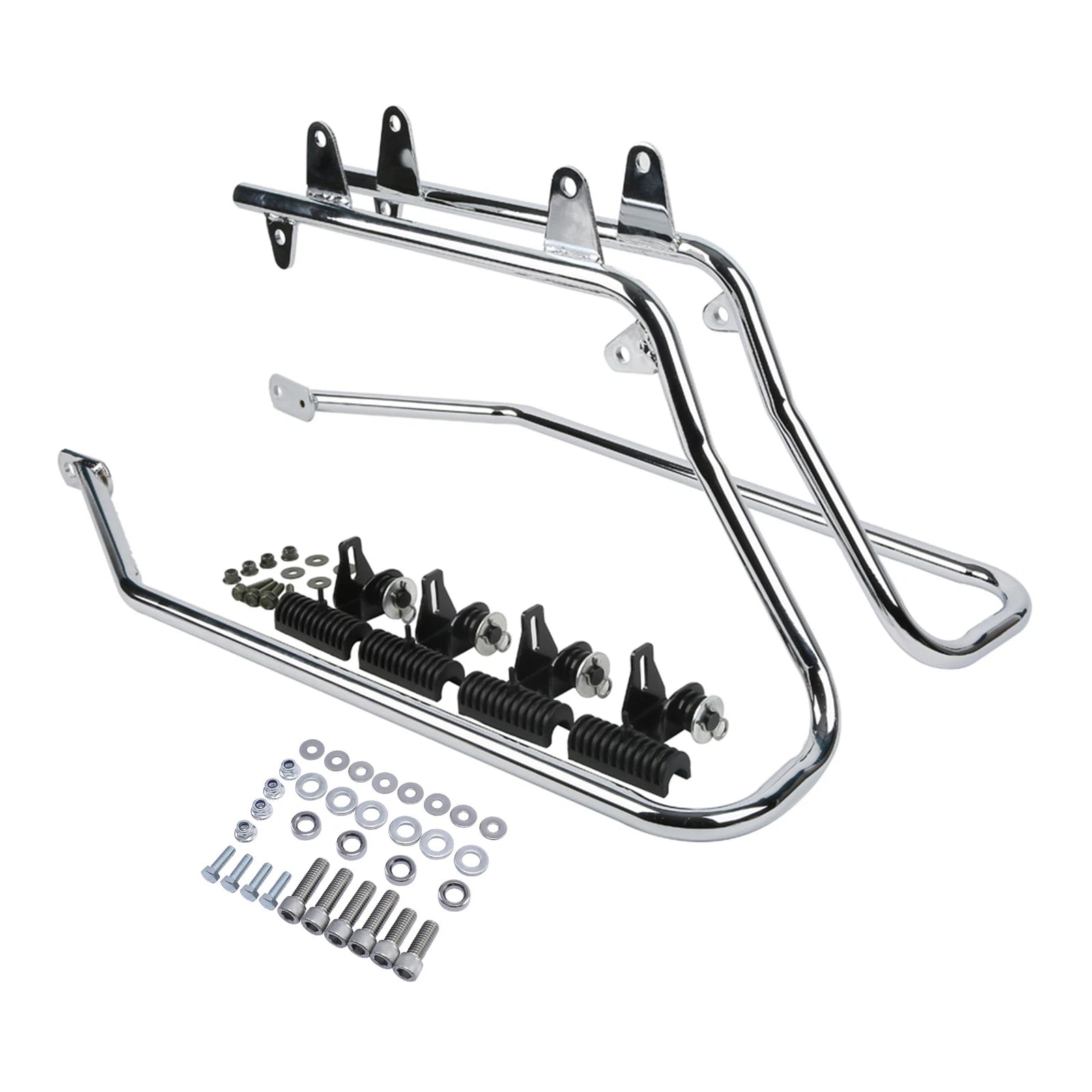 Chrome Saddlebag Conversion Brackets for Harley Davidson Softail (w/ Hardware)