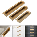 2X Gold Hidden Sliding Door Handle Pulls for Cabinet Drawer Hardware