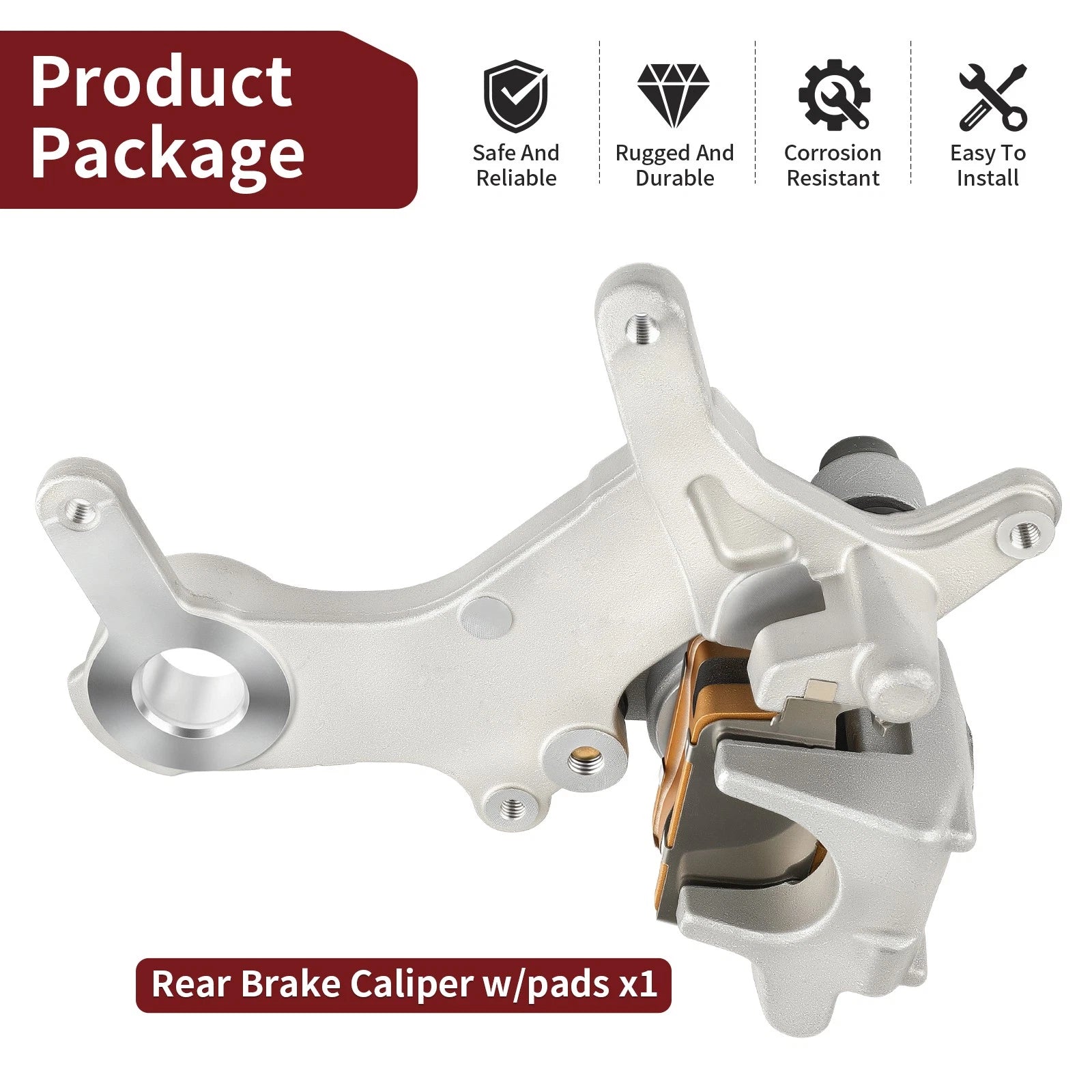 Rear Brake Caliper & Pads for Honda CR125R CR250R XR650R (1997–2007) 43150-KZ3-B01