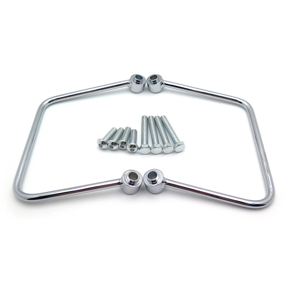 Chrome Throw-over Saddlebag Support Brackets for Harley FLSL FXBB (2018–2021)