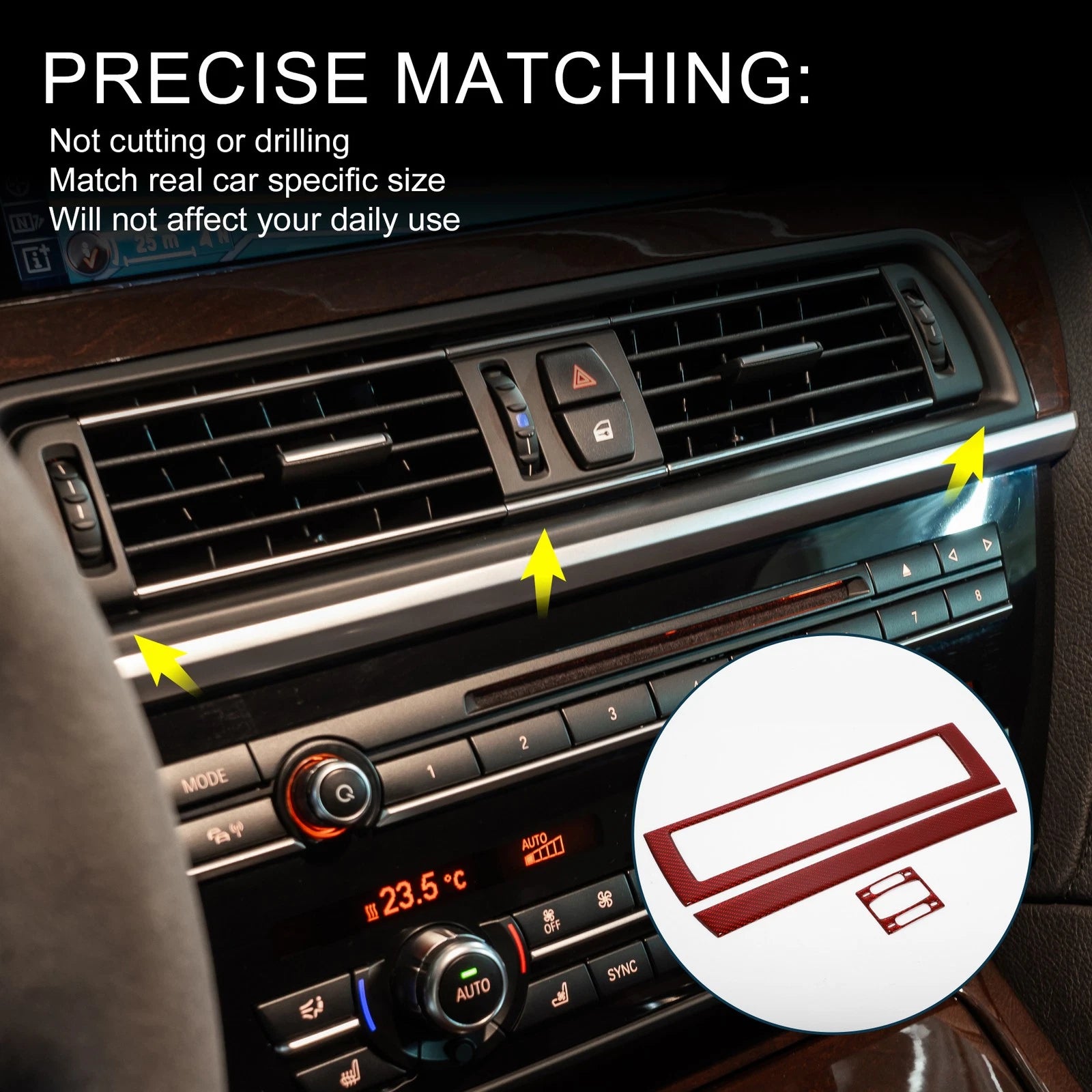 Air Vent Air Conditioning Outlet Frame Covers for BMW 6 Series E63 E64 (2004–2010)