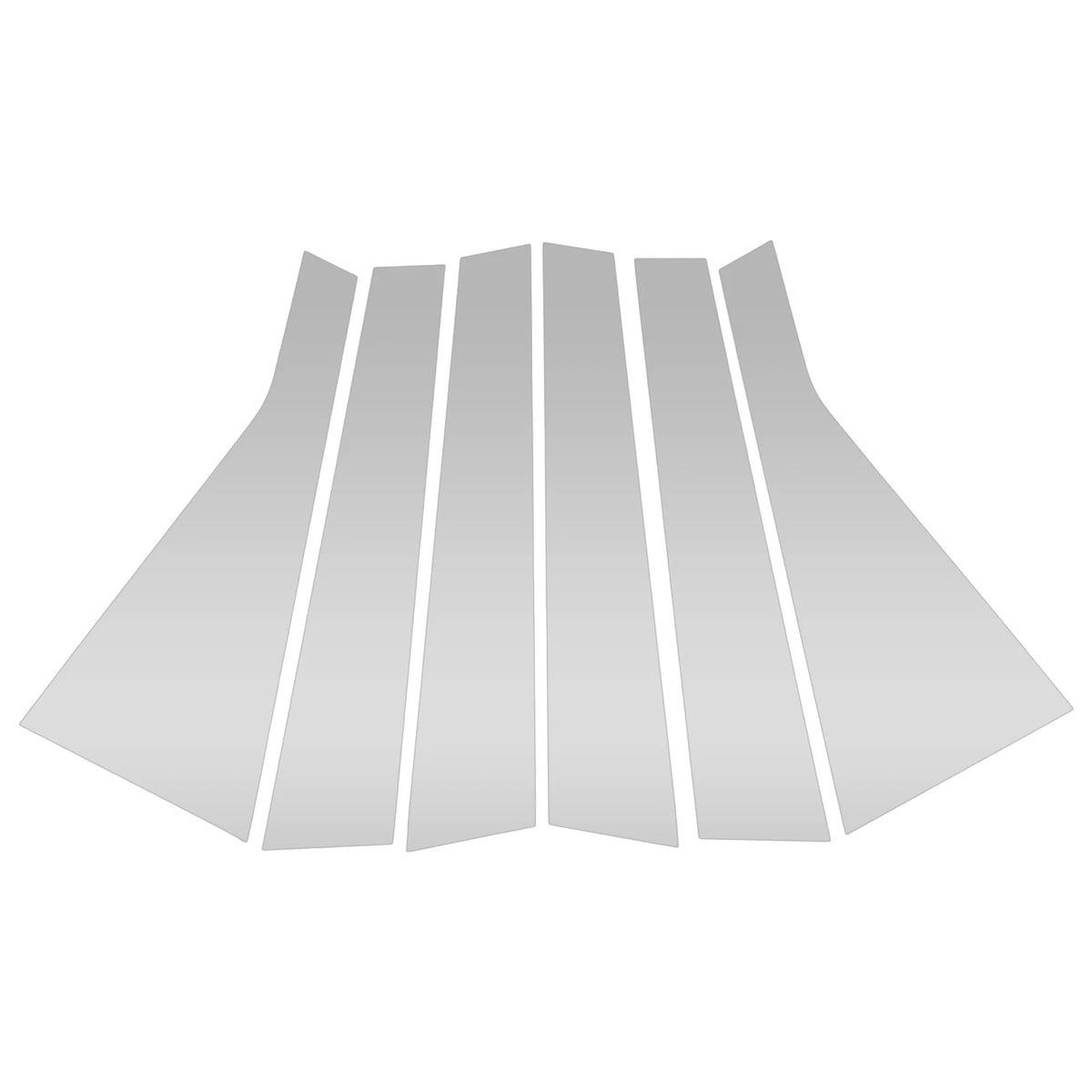 6 Pcs Door Pillar Window Trim for Hyundai Santa Fe ix45 (2019–2021) Silver Tone