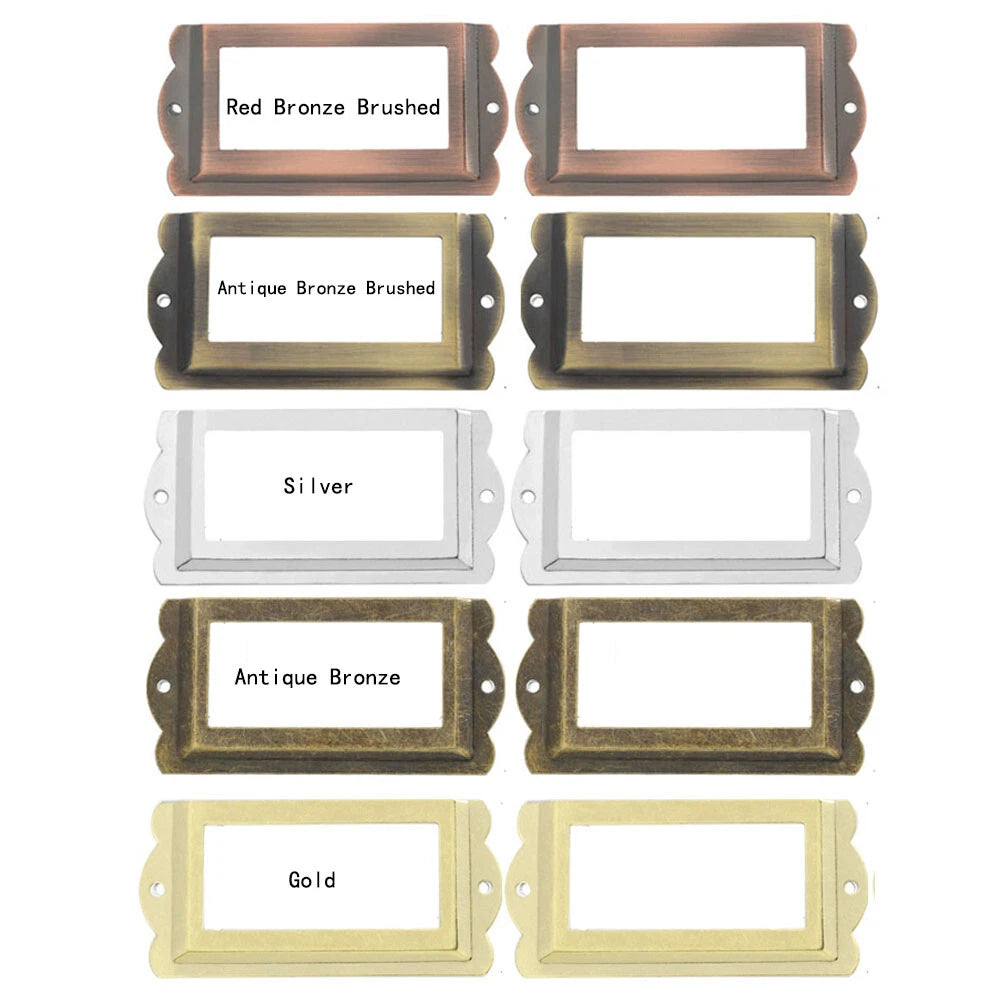 12pcs Zinc Alloy Label Frames for Cabinets and Drawers