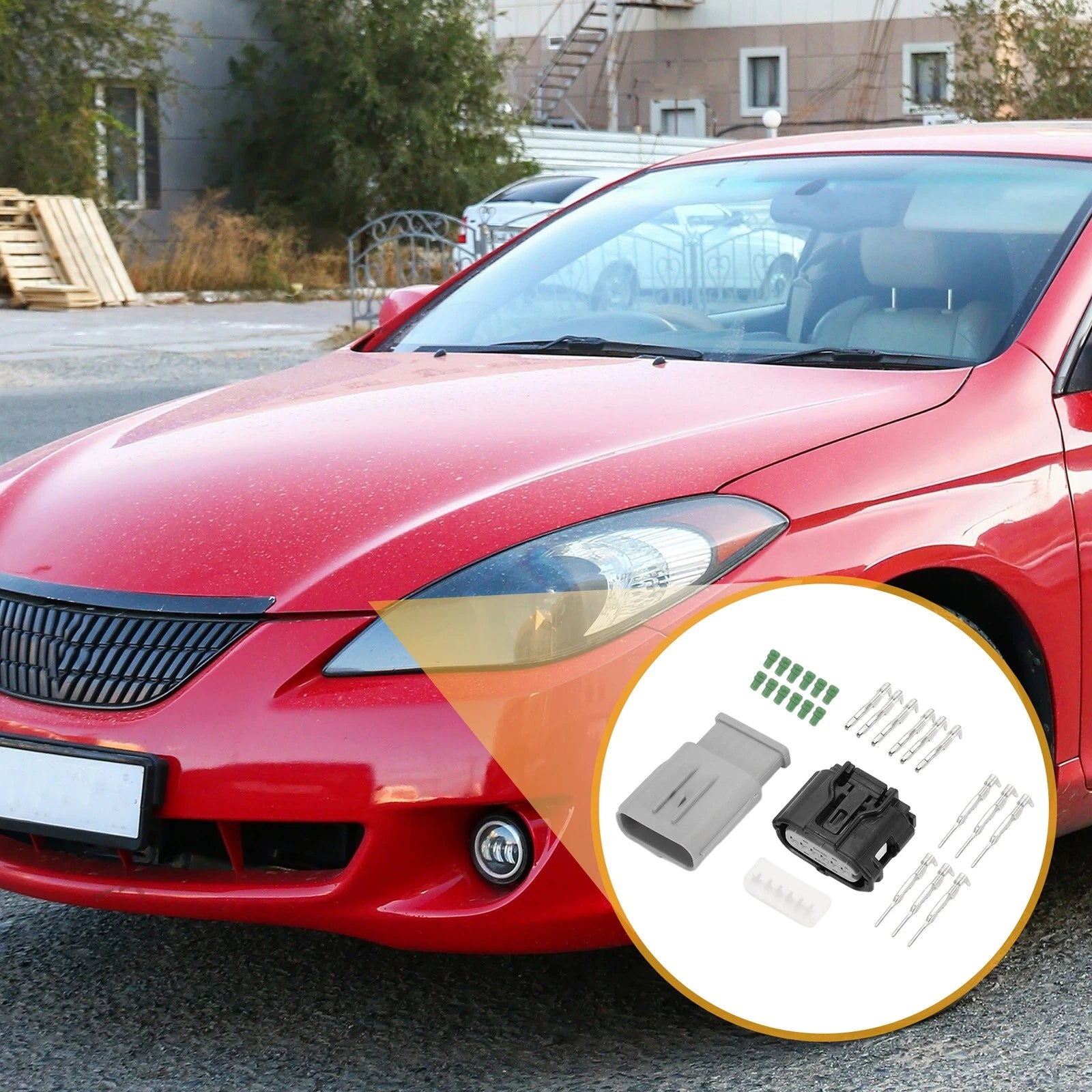 Reversing Sensor Connector Plug 6 Pin Replacement for Toyota Mazda (1 Set)