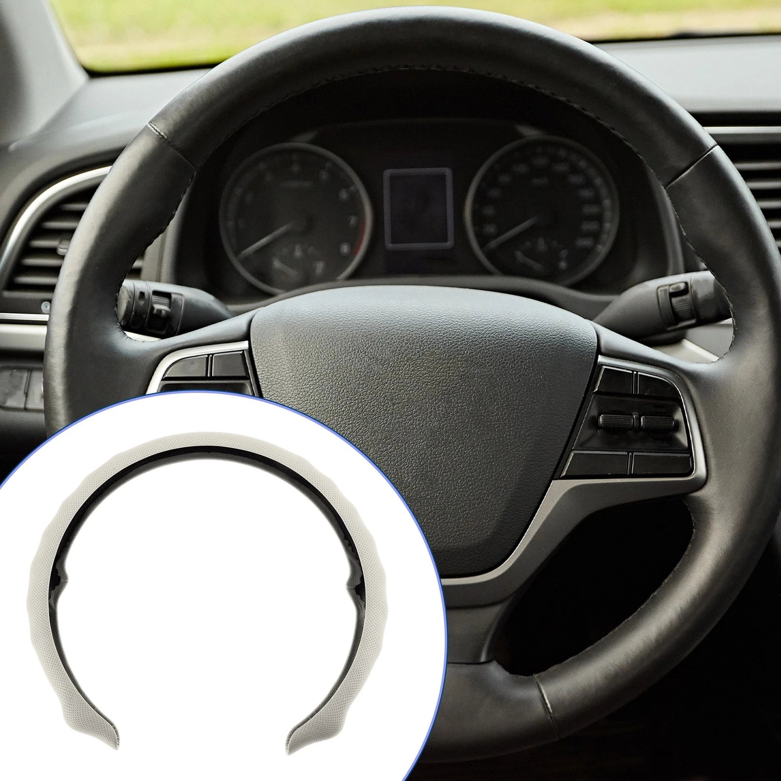 Steering Wheel Cover for - 14.96" White ABS