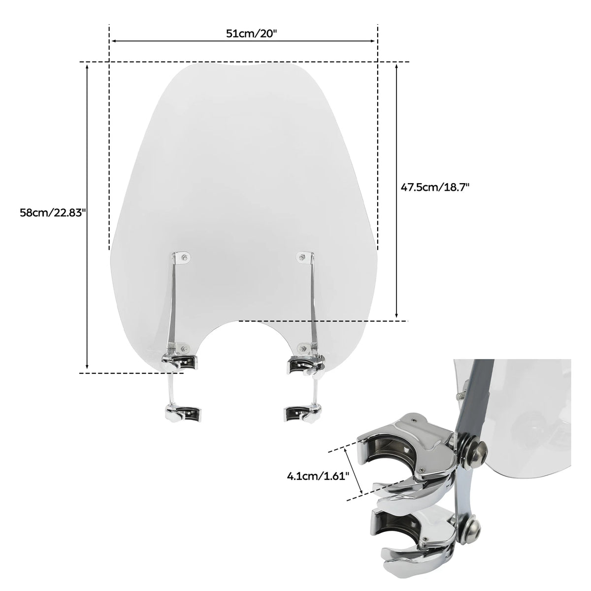 Windscreen Windshield Bracket Clamps for Harley Softail FXST (1988–2013)