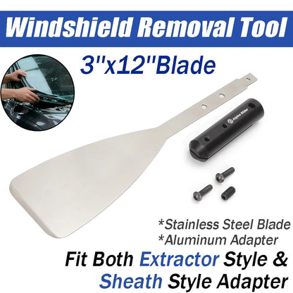 3x12'' Windshield Extractor Tool for Auto Glass Removal with Aluminum Adapter