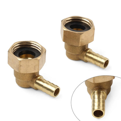 2X Brass Hose Barb Fitting Elbow 6mm x G1/2 for Pipe Connectors