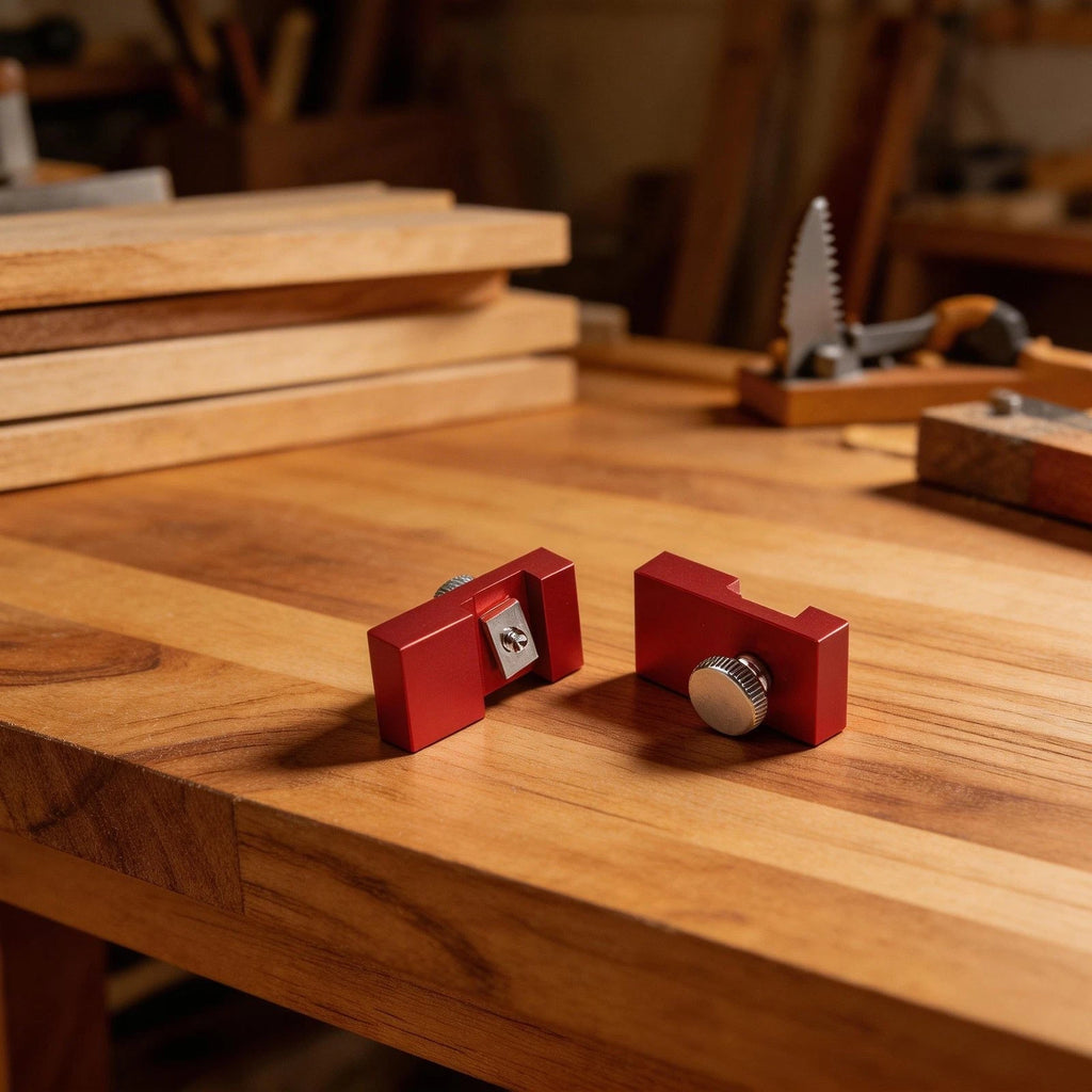 Router Track Adapter with Adjustable Stop Block for Straight Cuts (2.04x1.18in)