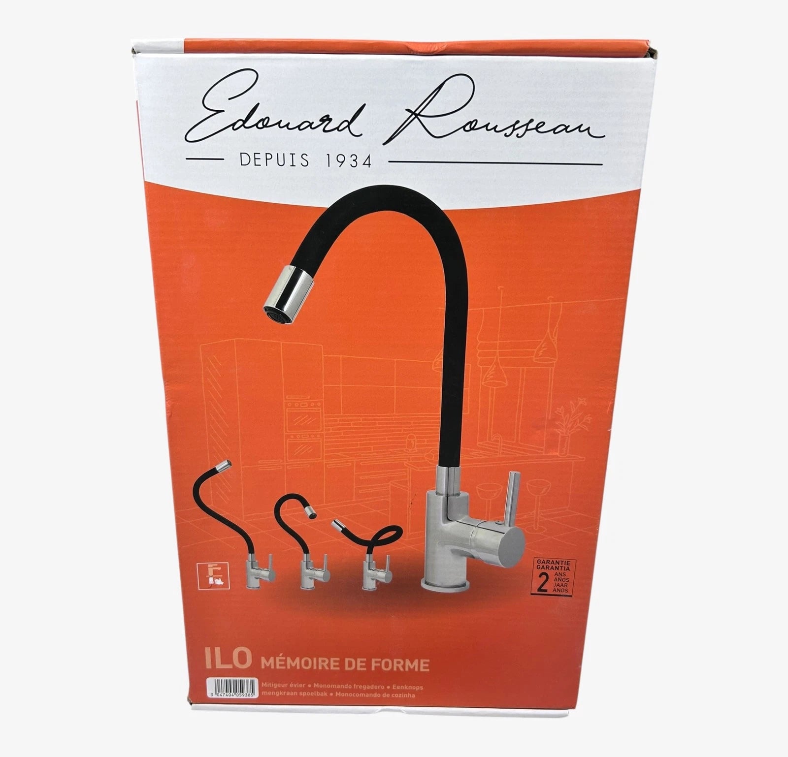 KOBEN Shape Memory Sink Mixer for Edouard Rousseau (Black/Chrome)