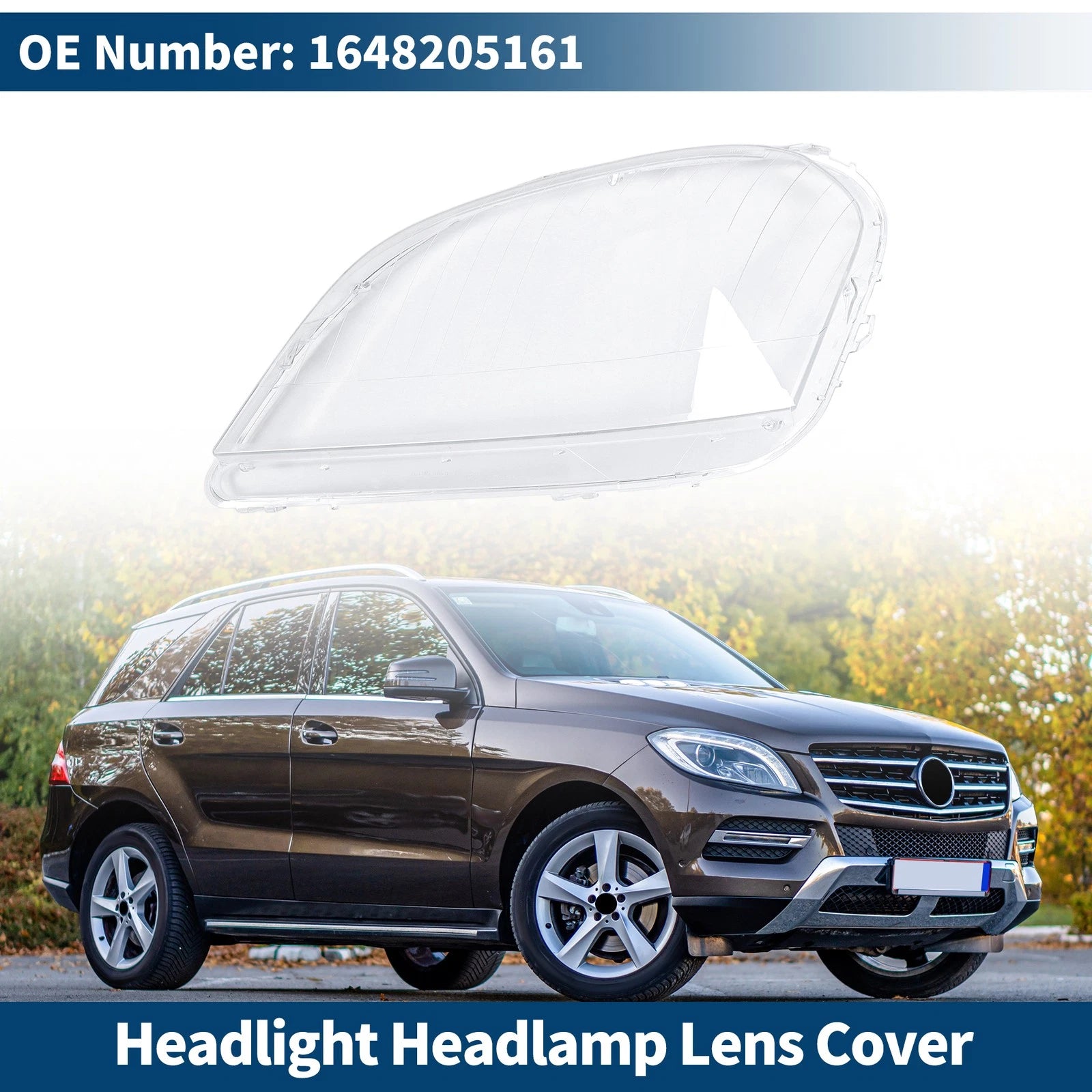 Front Left Headlight Lens Cover Replacement for Mercedes-Benz ML350 (2006–2011)