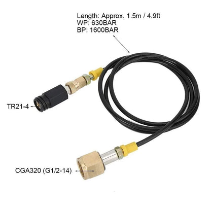 W21 8 14 Din477 Tank Adapter Hose 1.5M for Soda High Pressure Kits