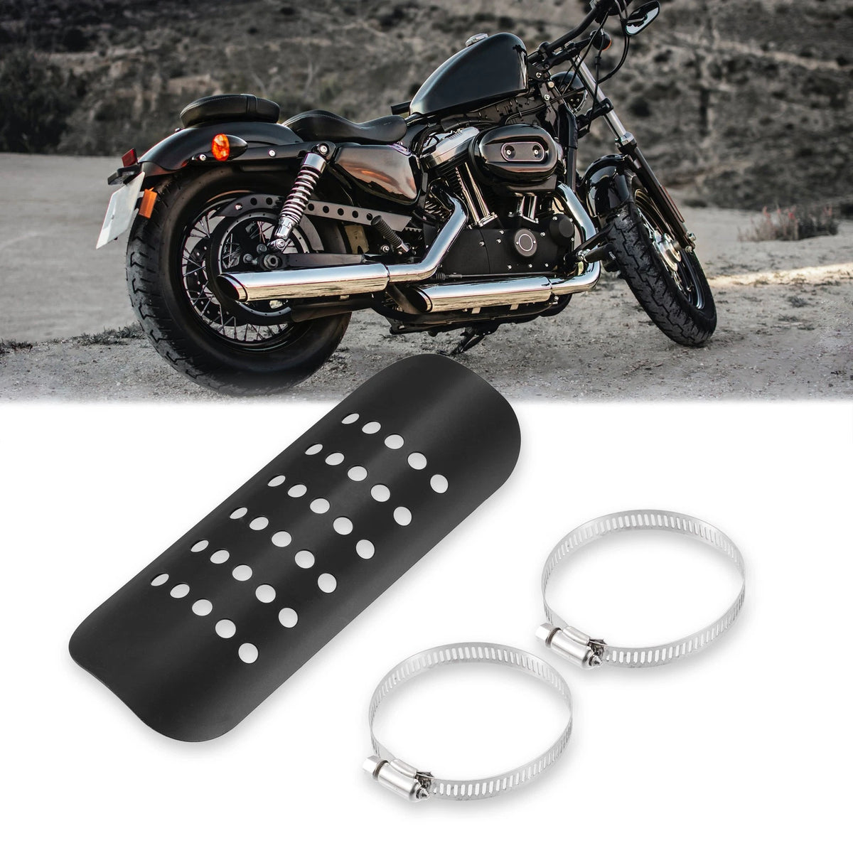 Set of 1 Exhaust Heat Shield Pipe Cover for Motorcycle (Fits )