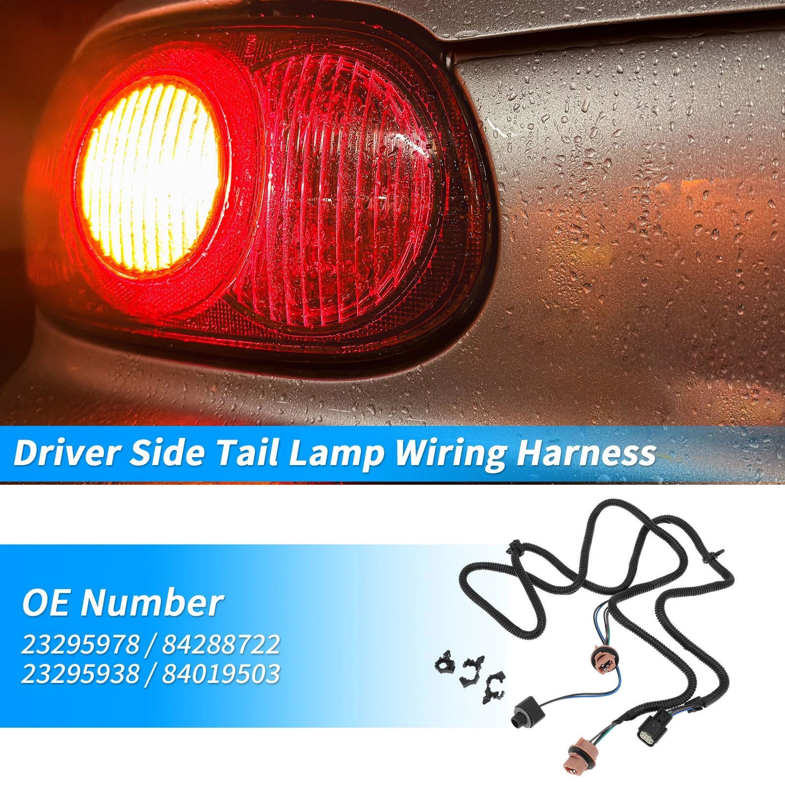 Driver Side Tail Lamp Wiring Harness Replacement for Chevrolet Silverado (2016–2019)