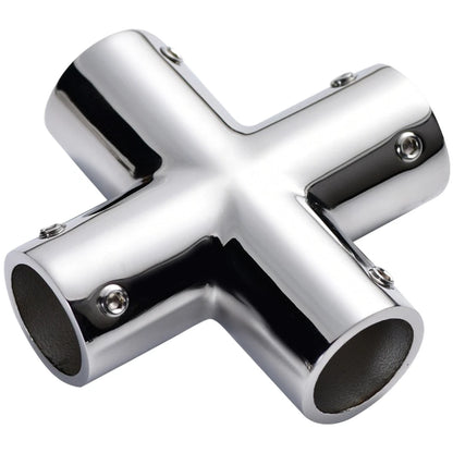 4-Way Cross Pipe Connector for Marine Applications (Stainless Steel 316)