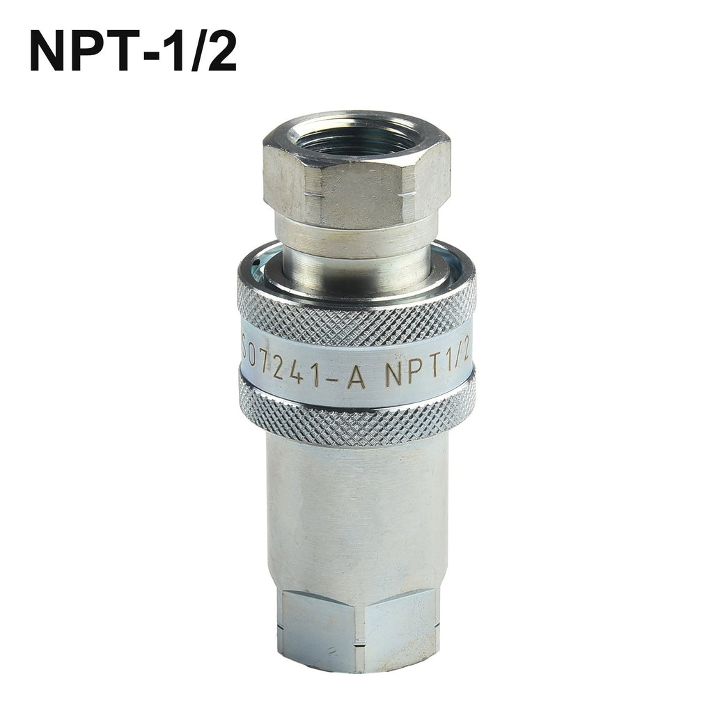 Quick Release Fitting NPT ISO A Hydraulic Coupling Connector 1/4" 3/8" 1/2" 3/4"