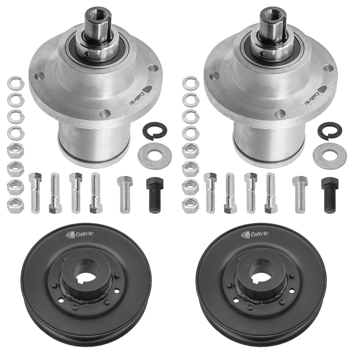 Qty 2 Deck Spindle and Pulley Assembly for Bad Boy ZT (2007–2009)