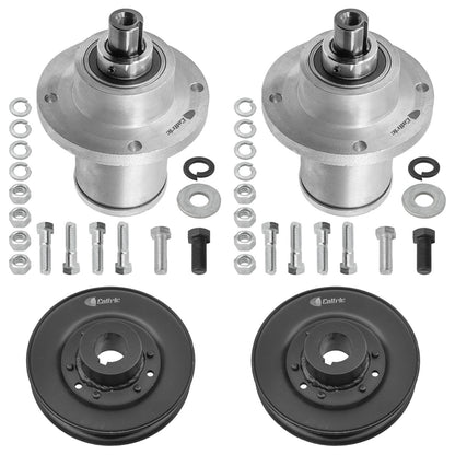 Qty 2 Deck Spindle and Pulley Assembly for Bad Boy ZT (2007–2009)