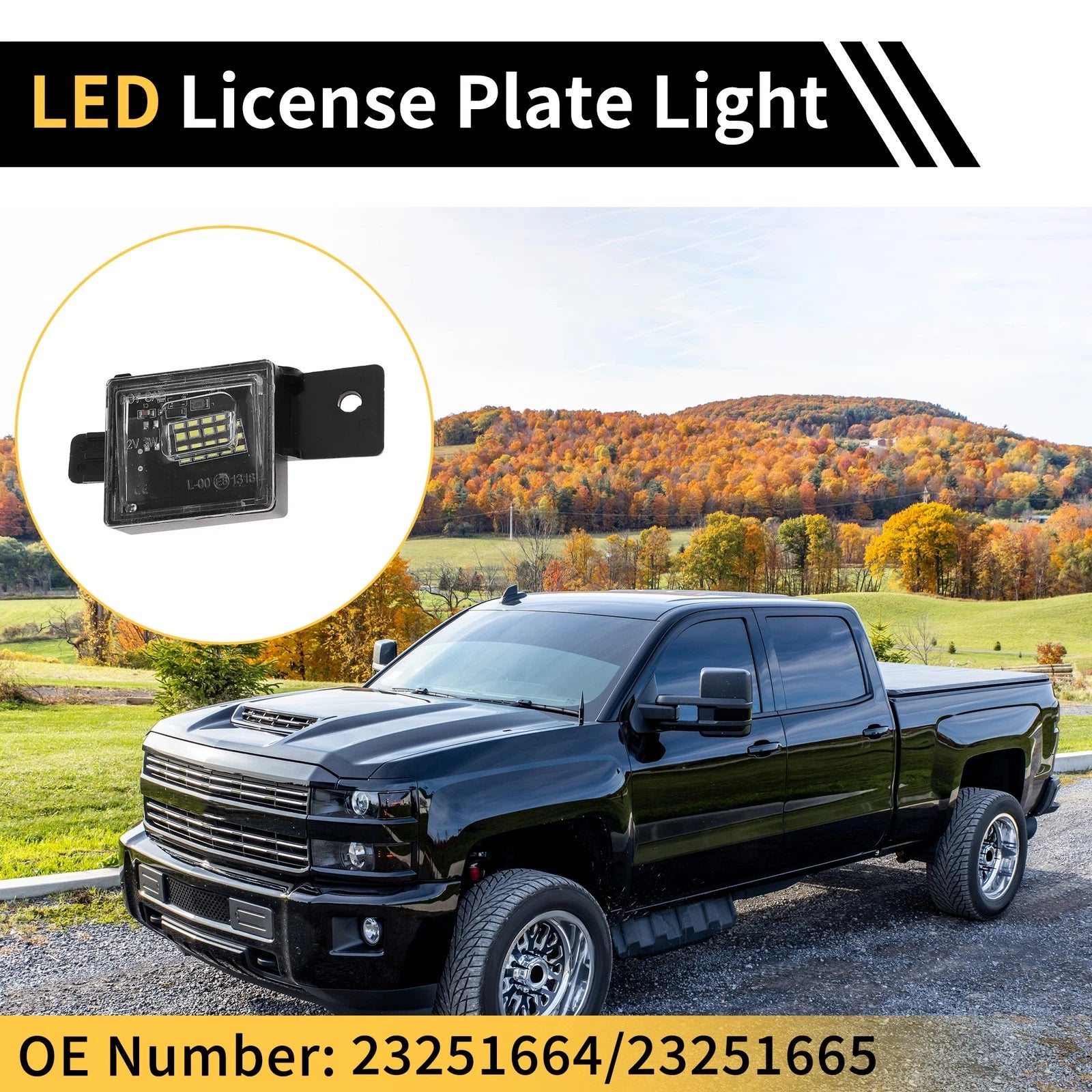 2pcs License Plate Light Lamp Replacement for Chevrolet Silverado (2007–2014)