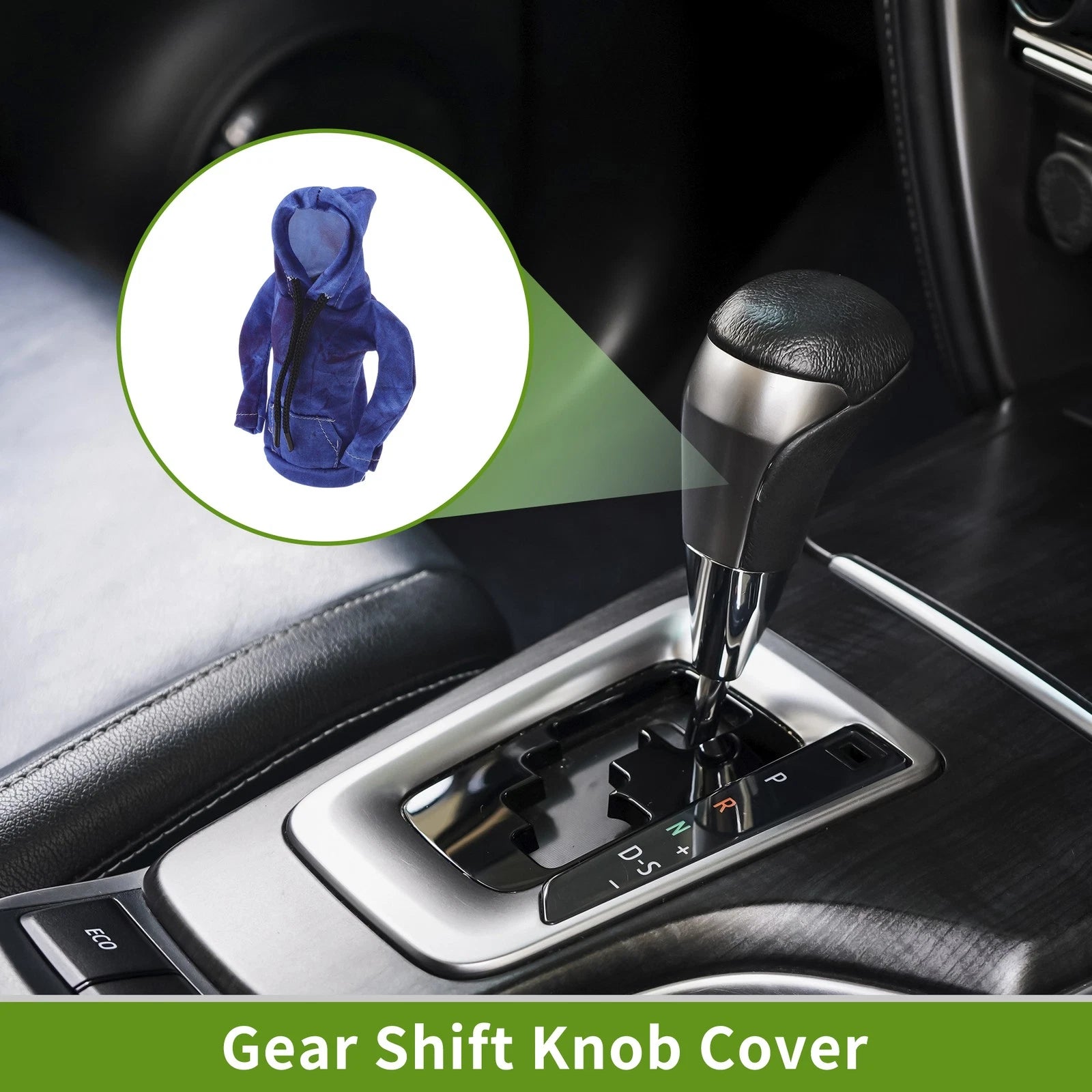Gear Shift Knob Cover for Car (1 Pc, Deep Blue Polyester, 6.3"x5.12")