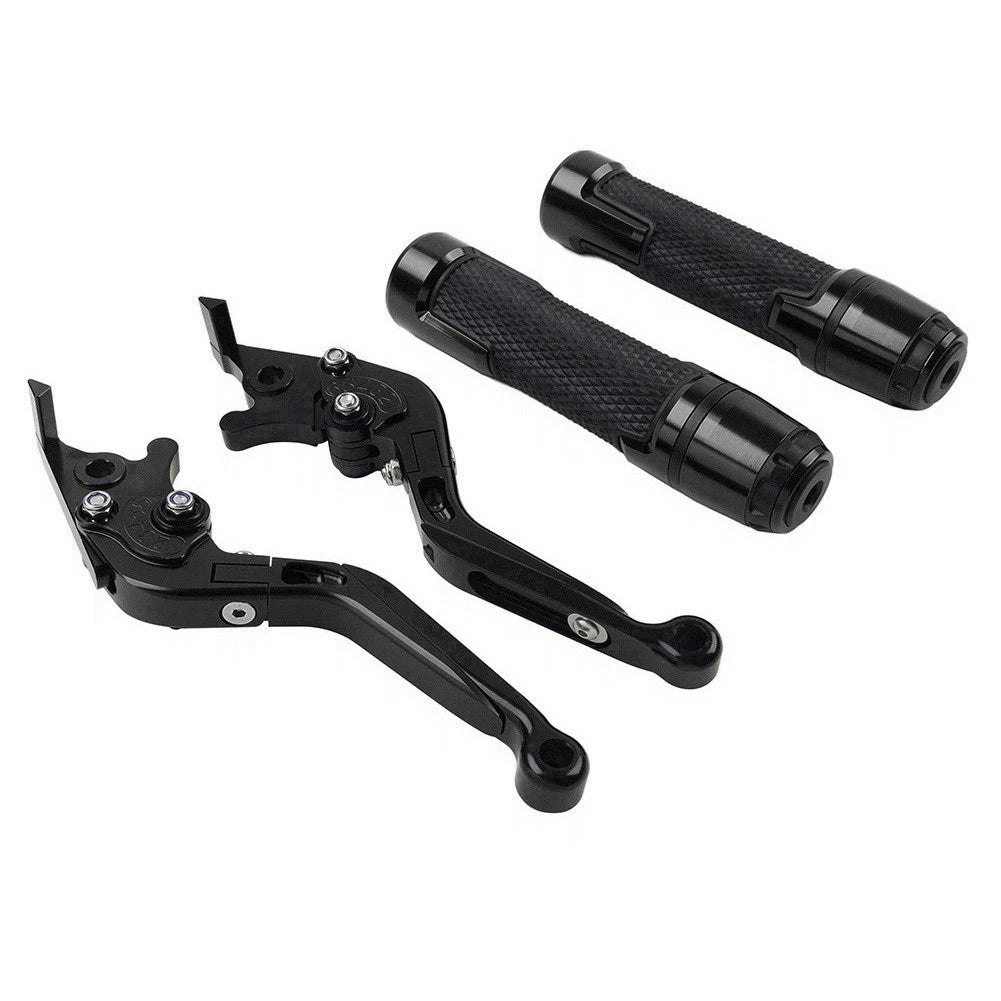 Black Extendable Brake Clutch Lever Handlebar Grip Set For Yamaha XMAX125/250
