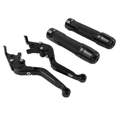 Black Extendable Brake Clutch Lever Handlebar Grip Set For Yamaha XMAX125/250