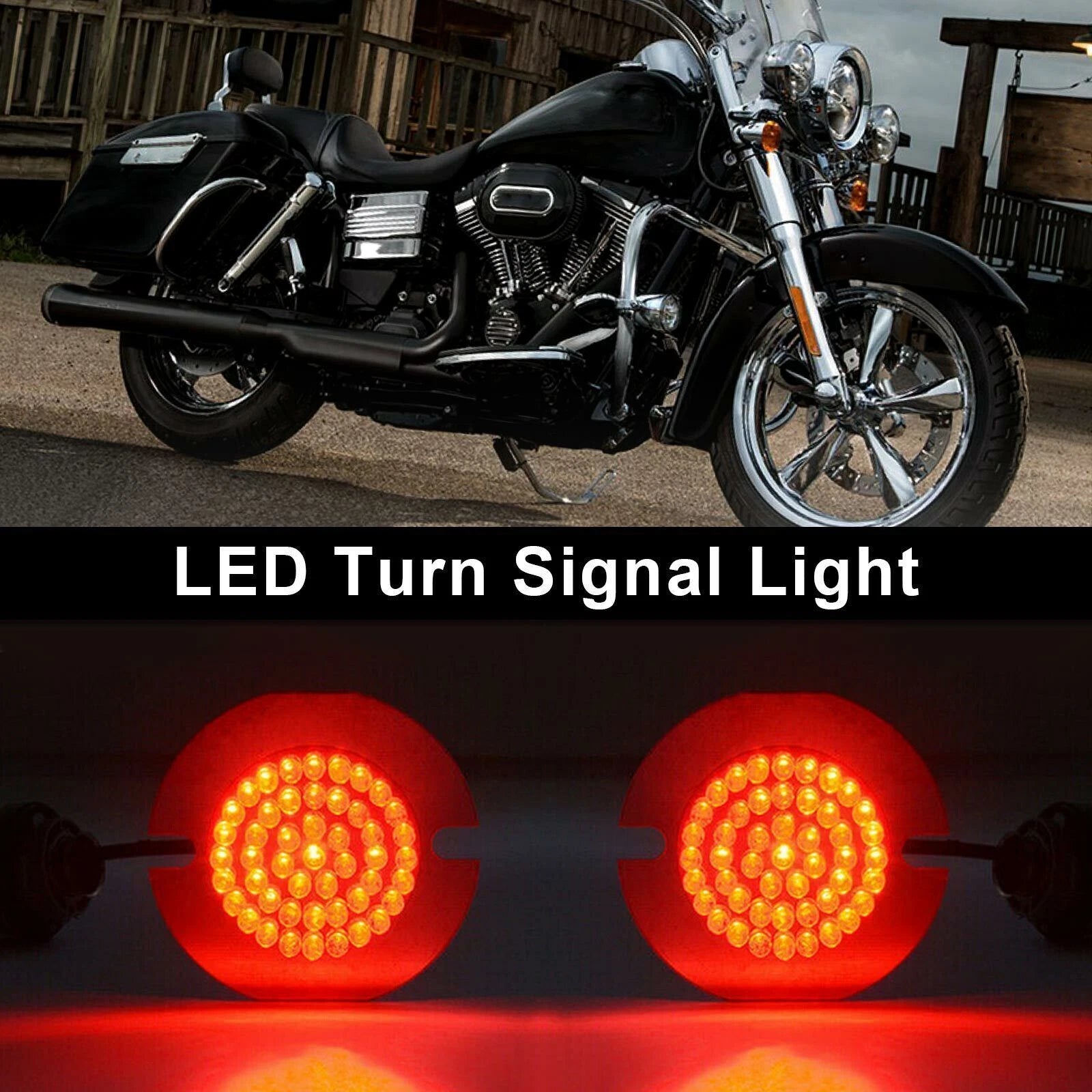 2X 1156 LED Turn Signal Light Bulbs for Harley Touring Road King Softail (T9)